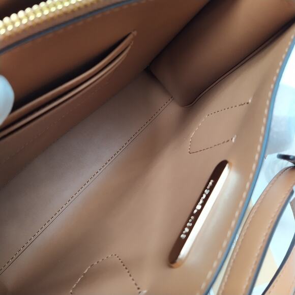 Michael Kors Maple Pinus Brown Leather Studded Top Handle Satchel Bag - NWT $358 - Picture 14 of 16